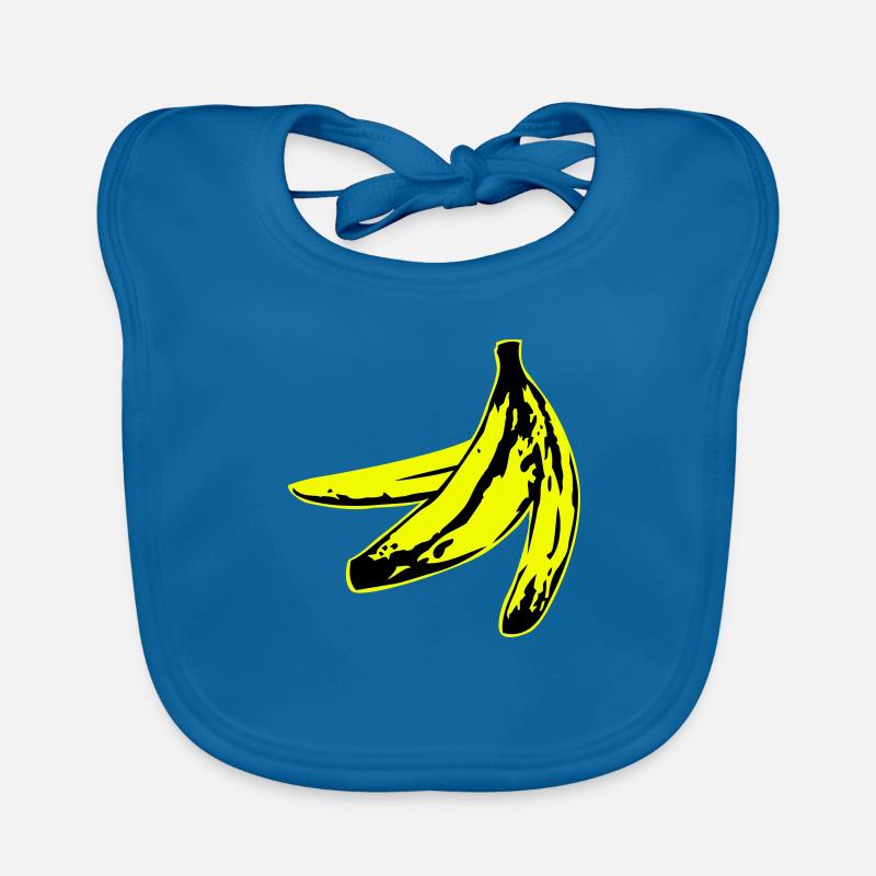 warholish banana peel - Bavoir bio Bébé - bleu paon