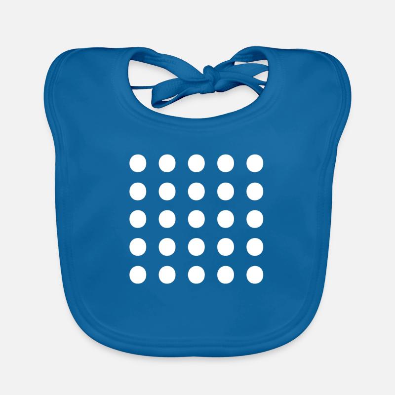 pois blancs - Bavoir bio Bébé - bleu paon