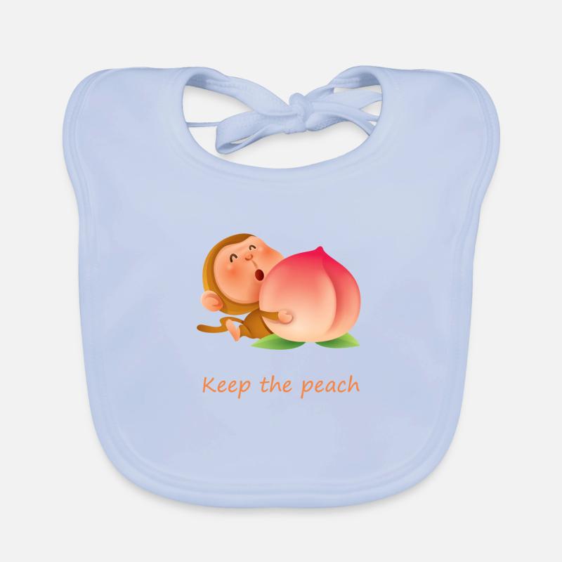 Monkey Keep the peach Bavoir bio Bébé