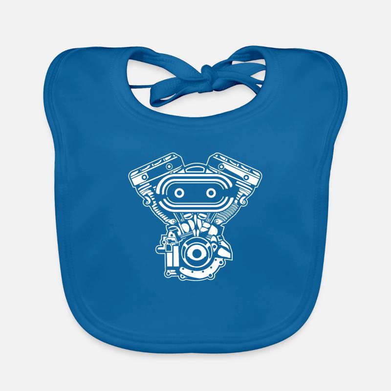 Motorcycle Engine / Engine 02_white Organic Baby Bibs