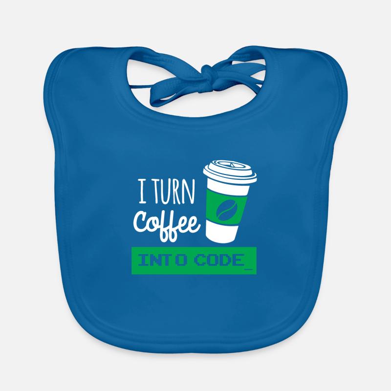I turn coffee into developer code Organic Baby Bibs