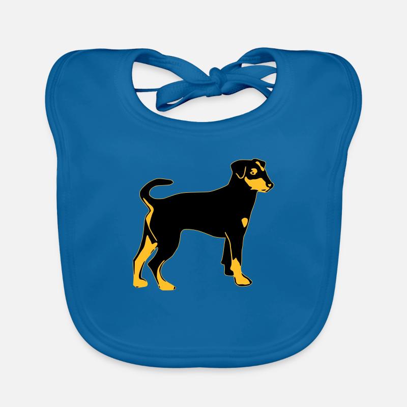 pinscher hund - Baby Bio-Lätzchen - Pfauenblau