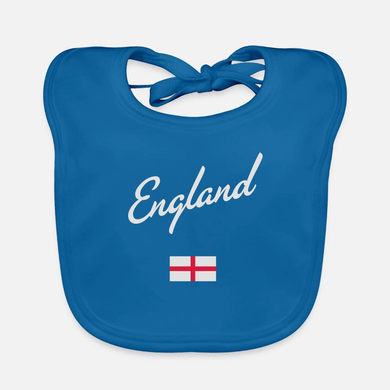 Angleterre - Bavoir bio Bébé - bleu paon