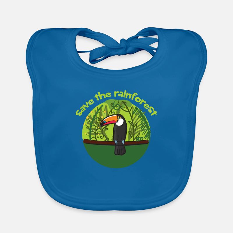 Toucan bird as a symbol for saving the rainforest Organic Baby Bibs