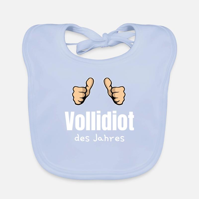 Vollidiot des Jahres Trottel Dulli Geschenk Daumen Baby Bio-Lätzchen