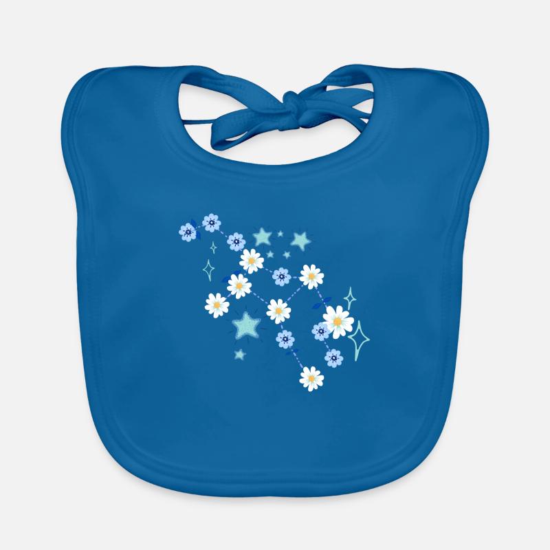 Constellation de fleurs bleu Bavoir bio Bébé