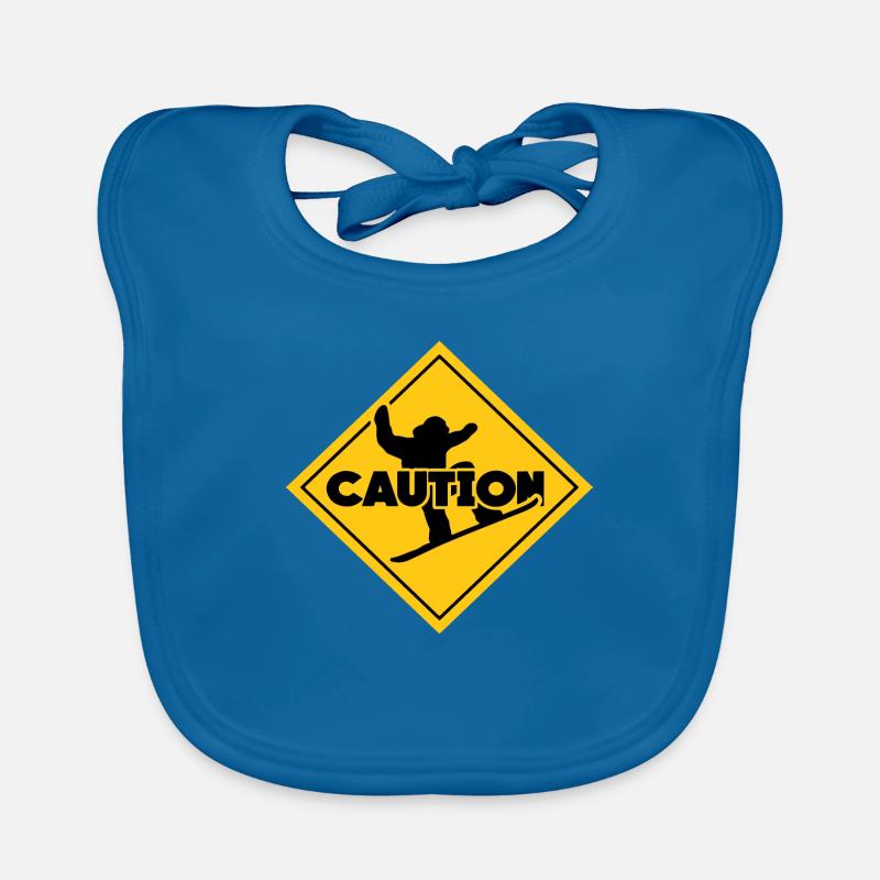 caution lenzerheide ski area Organic Baby Bibs