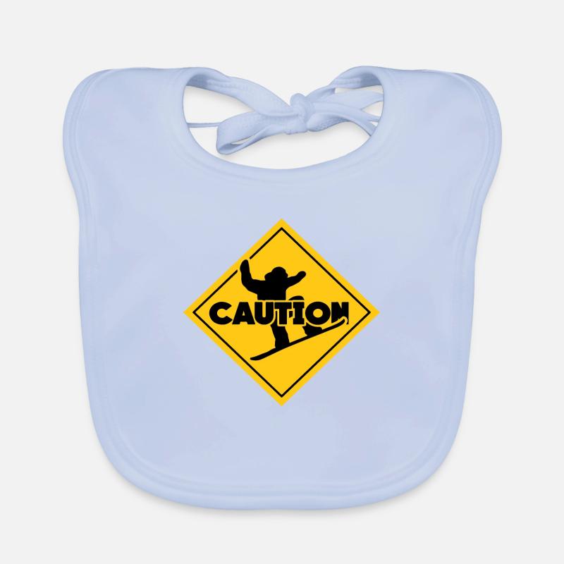 caution lenzerheide ski area Organic Baby Bibs