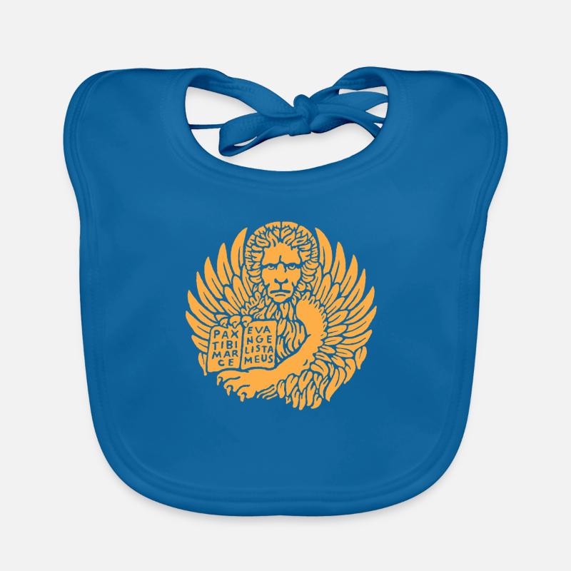 le symbole de Venise - Bavoir bio Bébé - bleu paon