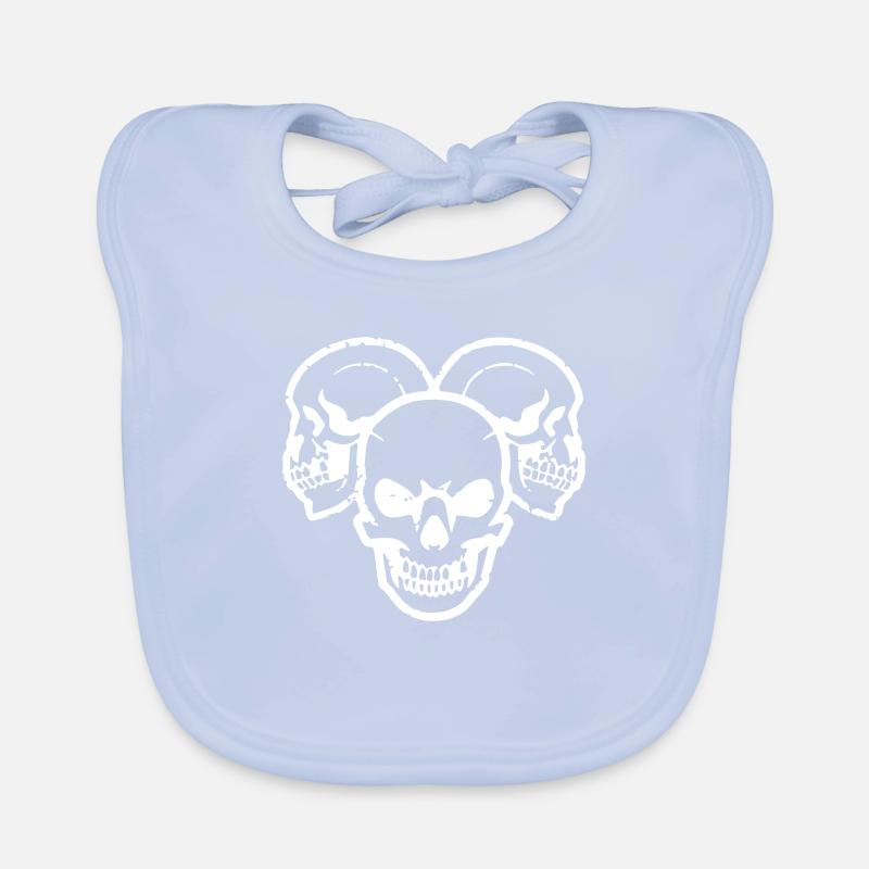 Three Grinning Vector Skull Organic Baby Bibs
