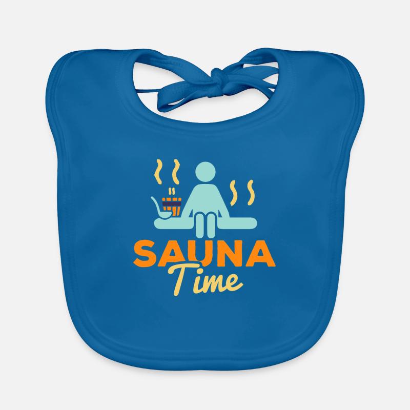 Sauna time by the Manzanita’s - Bavoir bio Bébé - bleu paon