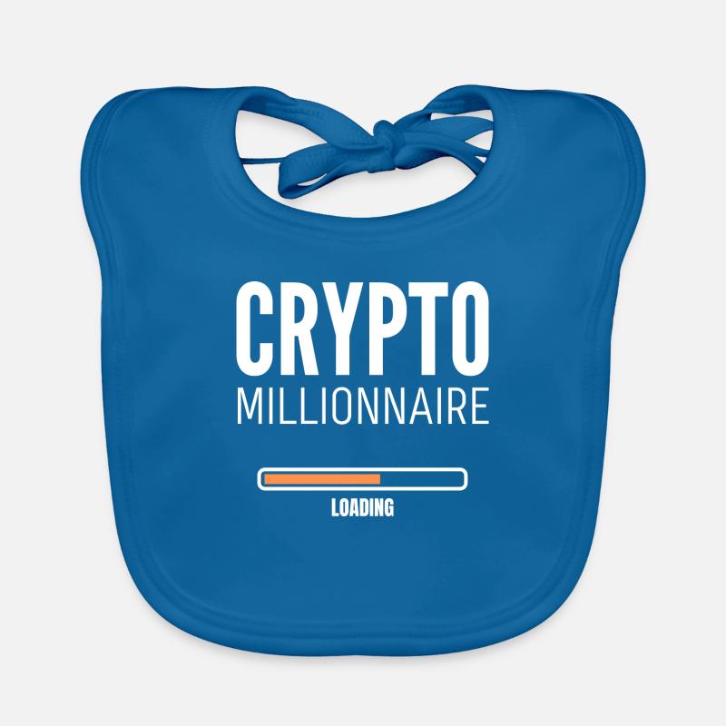 Crypto Millionaire Loading Argent Bitcoin Humour Bavoir bio Bébé