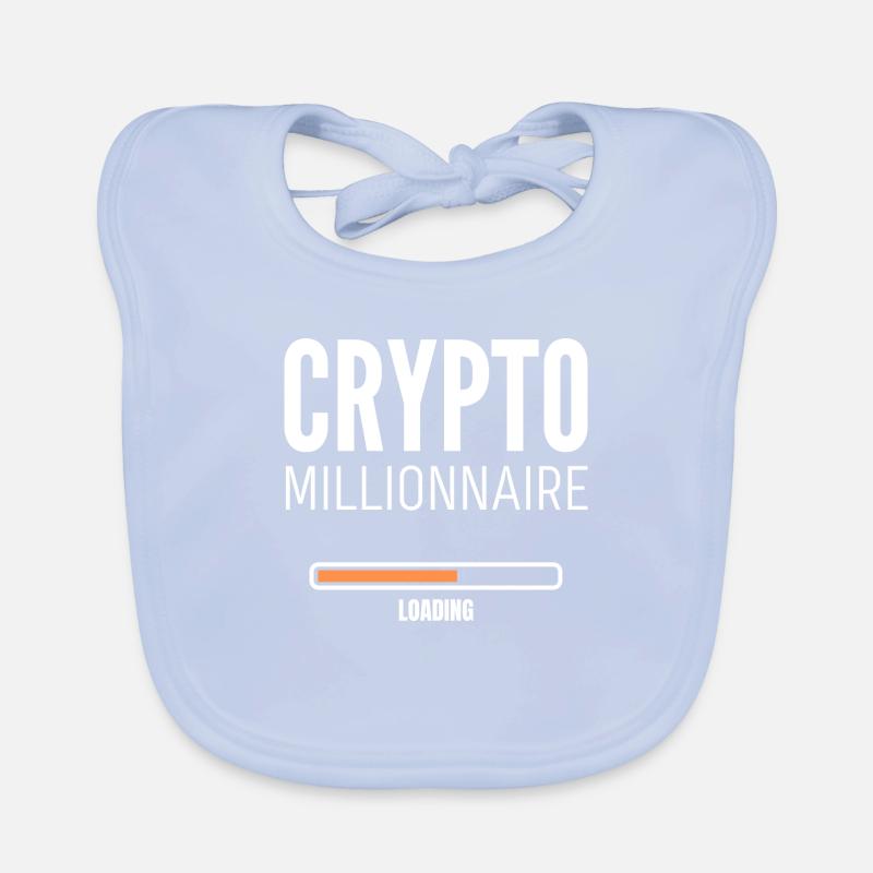 Crypto Millionaire Loading Argent Bitcoin Humour Bavoir bio Bébé