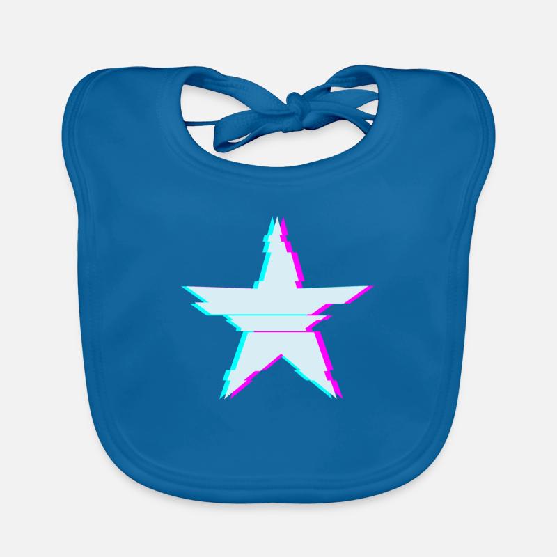 Star with glitch effect Organic Baby Bibs