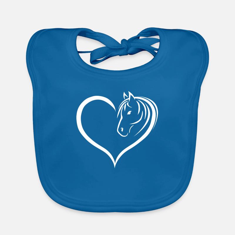 Cheval Amour du cheval - Bavoir bio Bébé - bleu paon