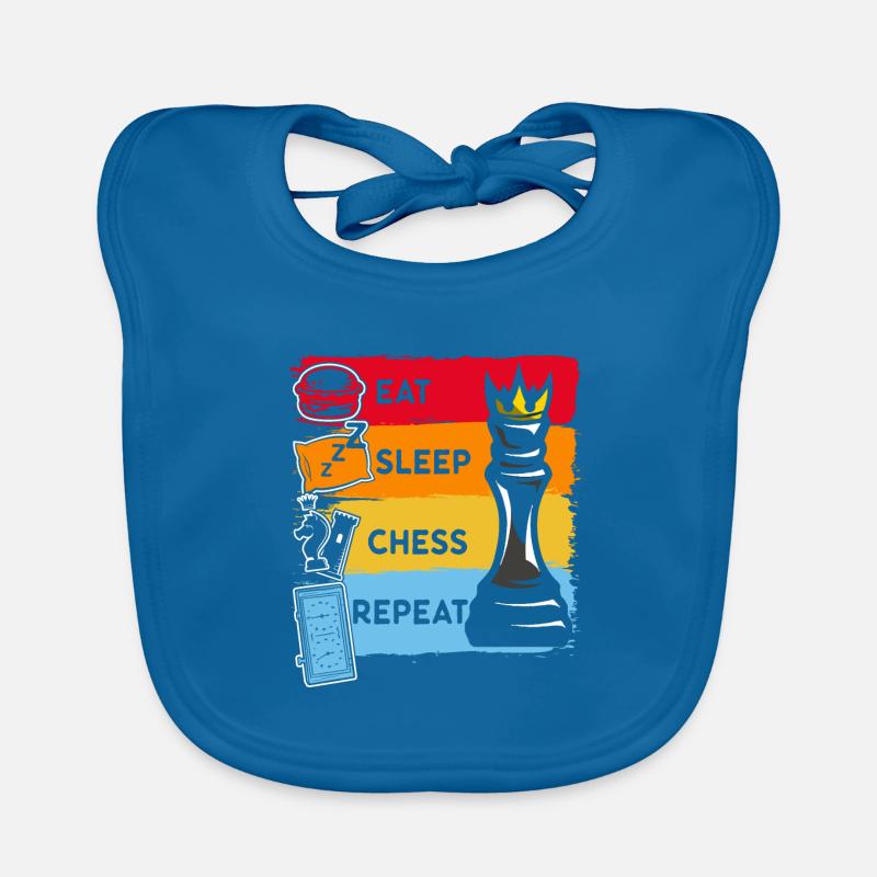 Witziger Schachkönig Eat Sleep Schach Repeat Baby Bio-Lätzchen