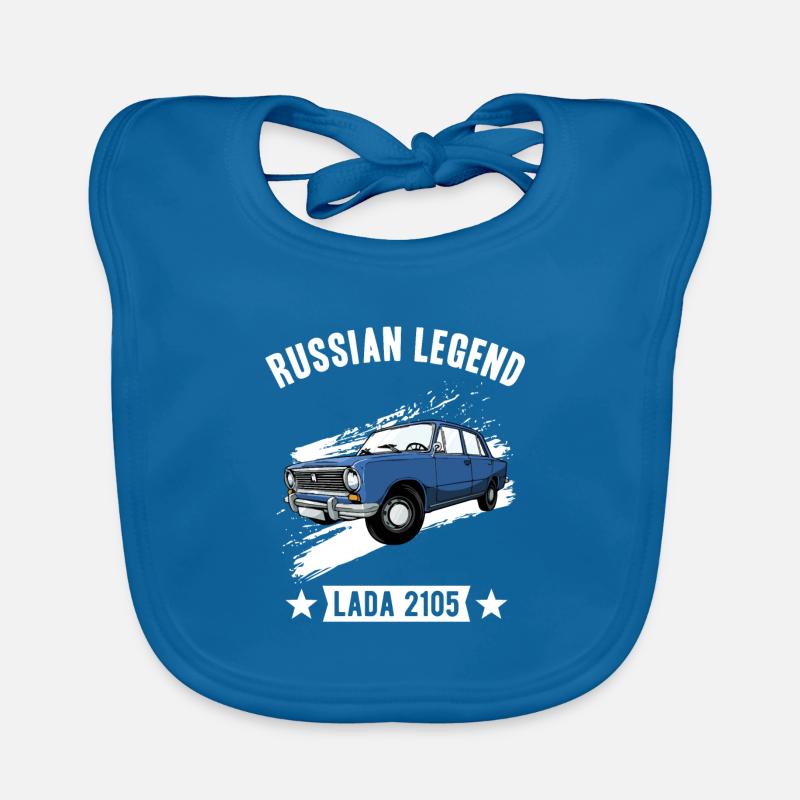 Légende russe Shiguli Lada 2105 Russie URSS - Bavoir bio Bébé - bleu paon