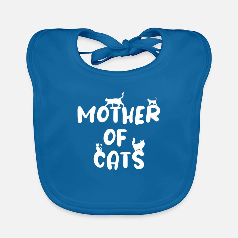 Mère de Chats Chat Amour Chat Motifs Chat Chat - Bavoir bio Bébé - bleu paon