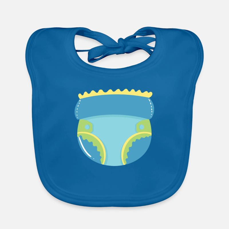 Couche - Bavoir bio Bébé - bleu paon