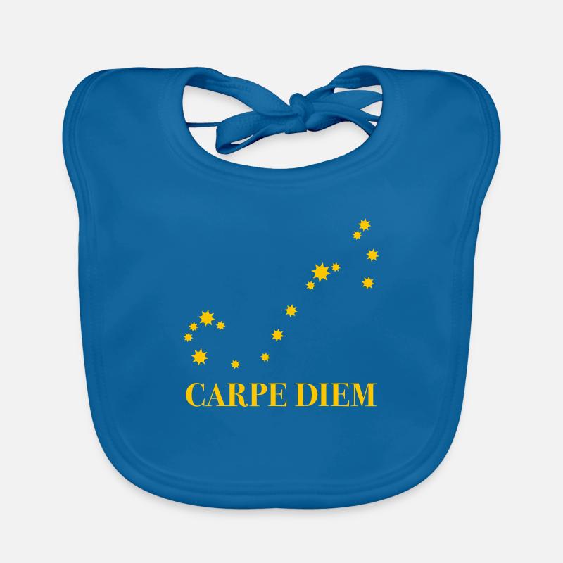 Carpe Diem nutze den Tag Sternbild Skorpion Himmel Baby Bio-Lätzchen