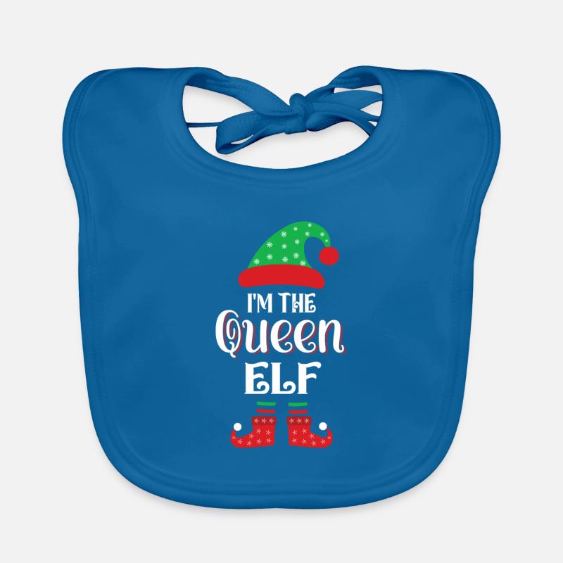Elfe de Noël - Bavoir bio Bébé - bleu paon