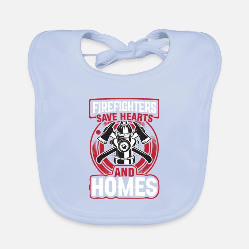 Fire Brigade Fire Fighting Gift Firefighter Organic Baby Bibs