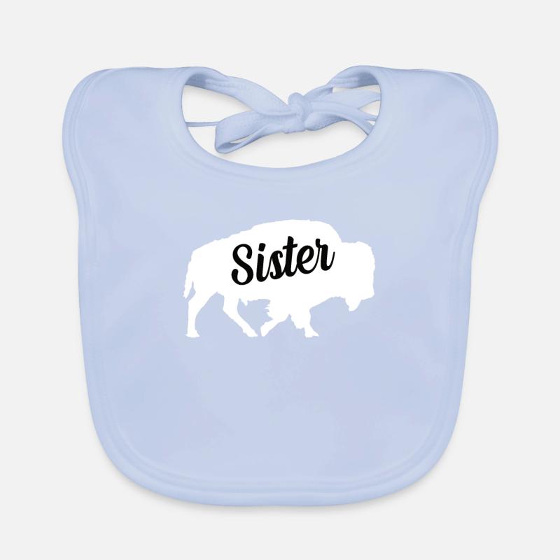 Bison Bruder Rind Büffel Zoo Vater Schwester Bauer Baby Bio-Lätzchen