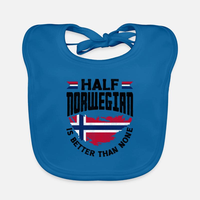 Norway Flag Half Norwegian is Better Than None Organic Baby Bibs