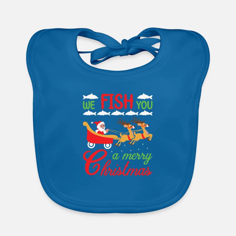 Pêcheur de Noël Pêche Poisson Pêche Cadeau Bavoir bio Bébé