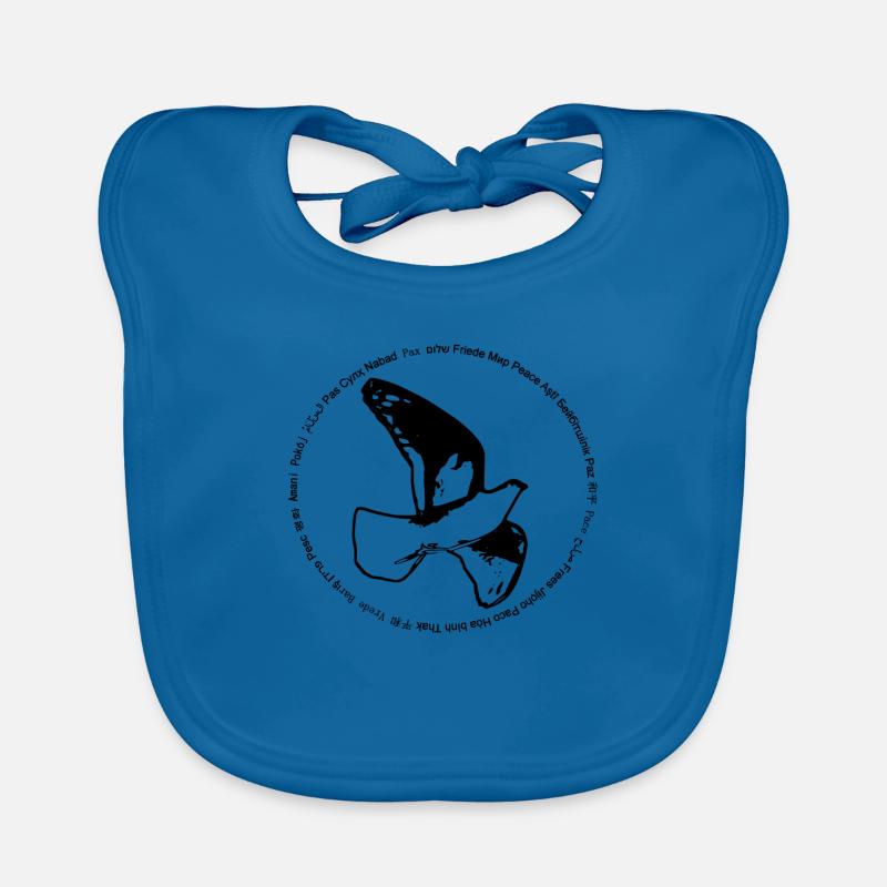 Friede - Baby Bio-Lätzchen - Pfauenblau