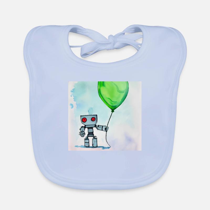 Robot with balloon Organic Baby Bibs