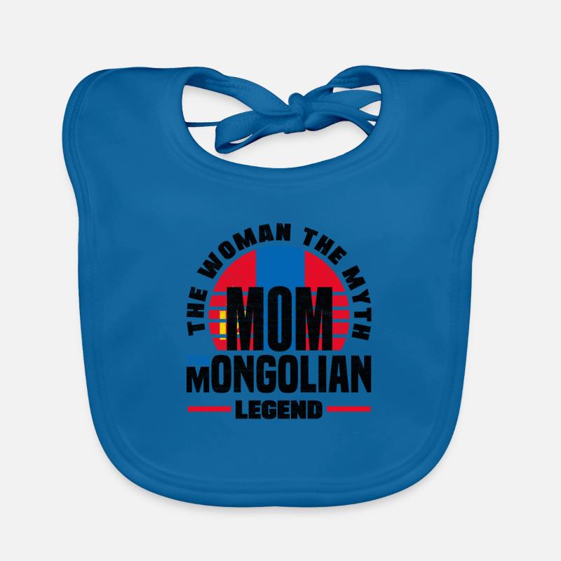 Mongolie Mongolie Citation du drapeau mongol Bavoir bio Bébé