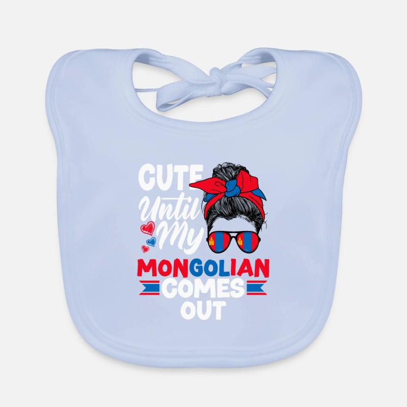 Mongolie Mongolie Citation du drapeau mongol Bavoir bio Bébé