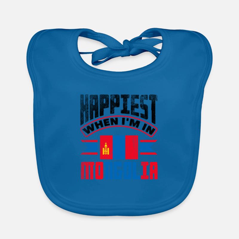 Mongolie Mongolie Citation du drapeau mongol Bavoir bio Bébé