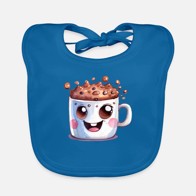 Cocoa Watercolor Drawing Organic Baby Bibs