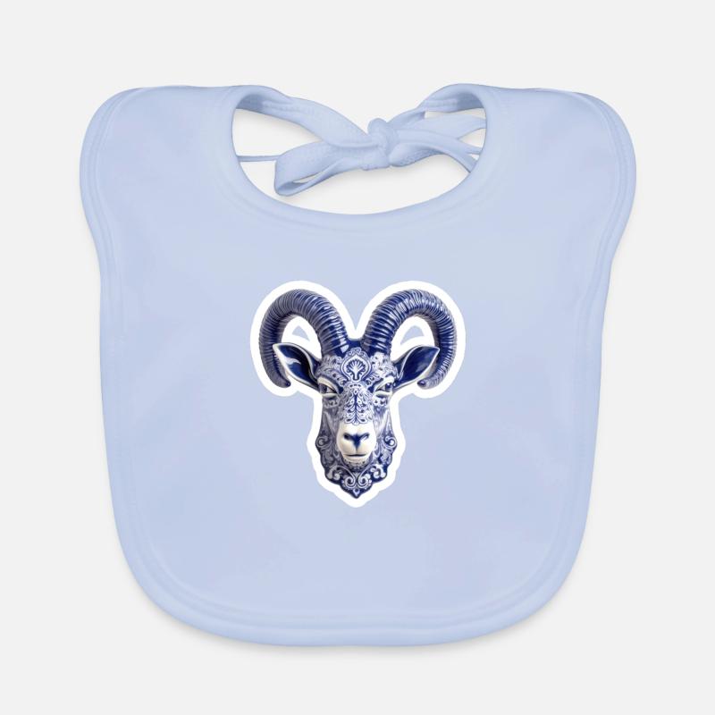 Ceramic deer head Organic Baby Bibs