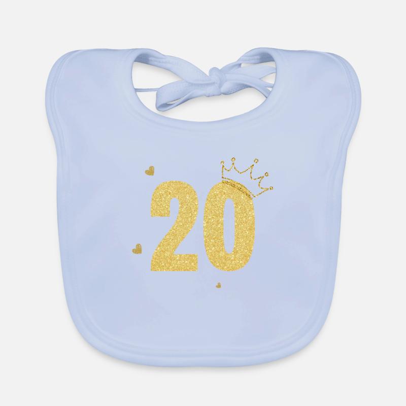 20e anniversaire couronne doré Bavoir bio Bébé