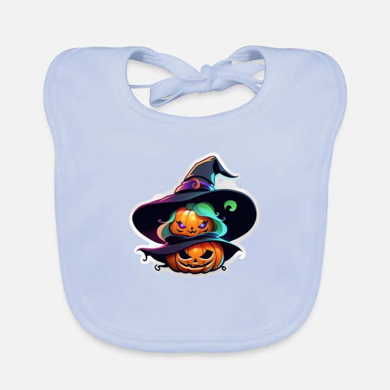 Halloween - Monster with Witch Hat Organic Baby Bibs