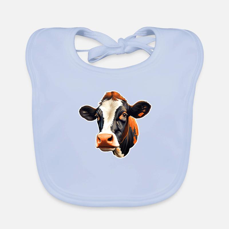 Vache noire, colorée, rouge Bavoir bio Bébé