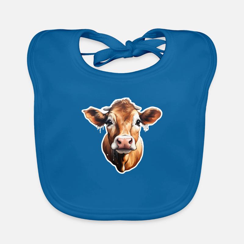 Cow's Head Charm: Rural Chic Organic Baby Bibs