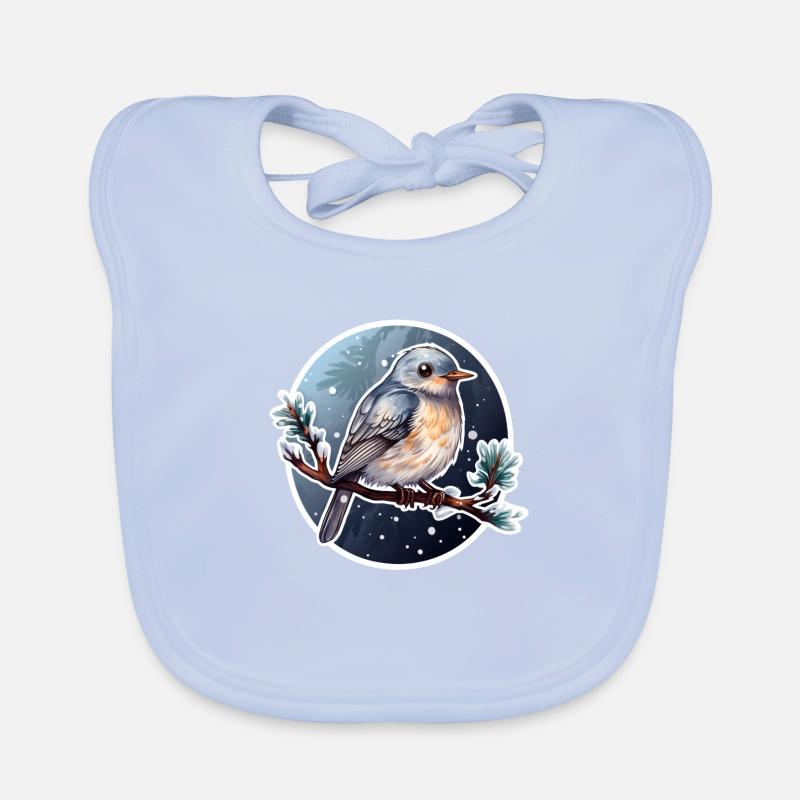 Oiseau mignon en hiver Bavoir bio Bébé