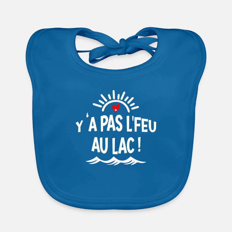 y'a pas 'feu au lac ! - Bavoir bio Bébé - bleu paon