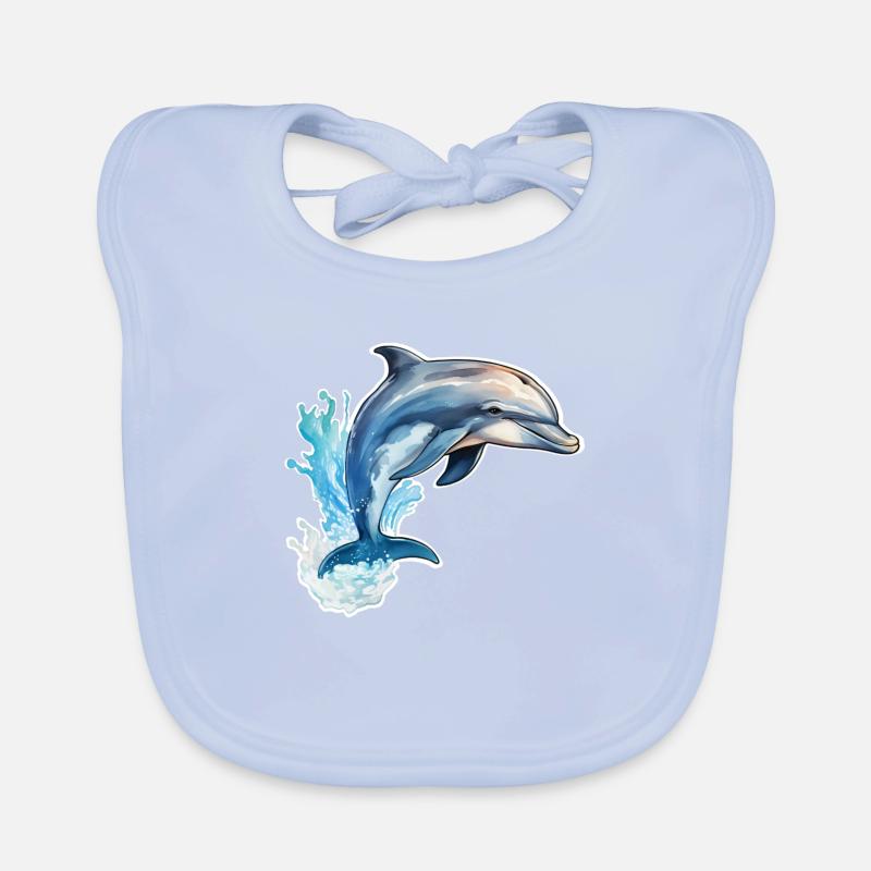 Delfin springend Baby Bio-Lätzchen