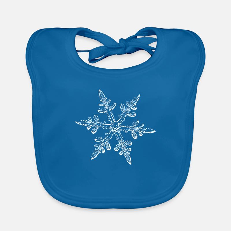 snowflake 8 white Baby Bio-Lätzchen