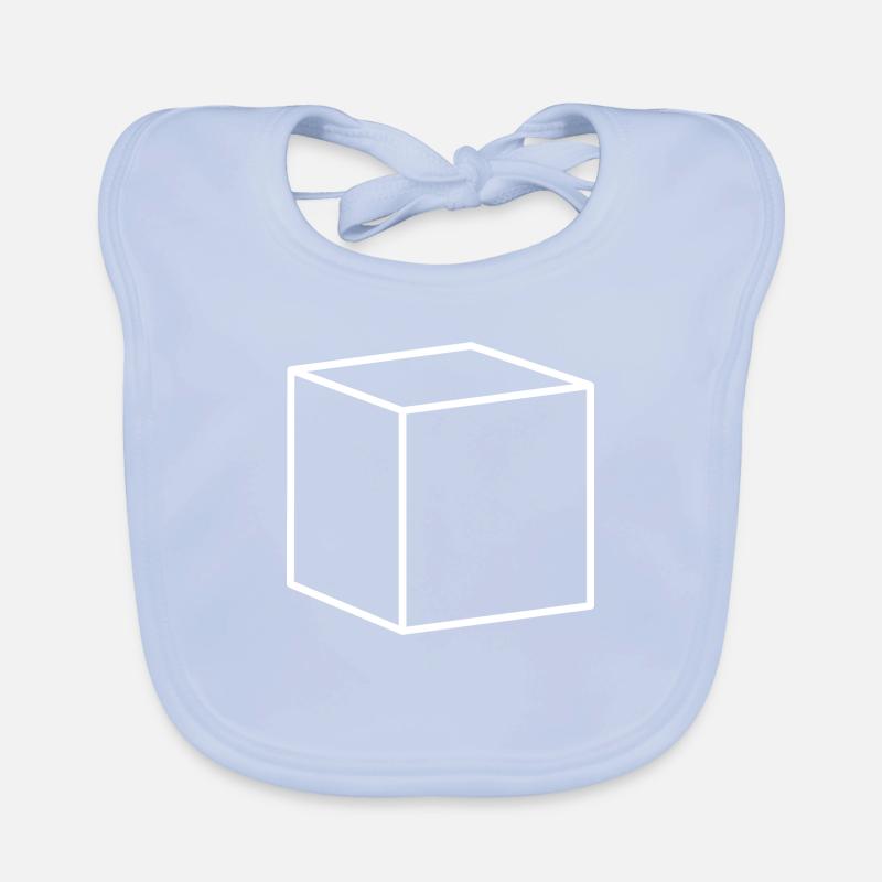 White cube Organic Baby Bibs