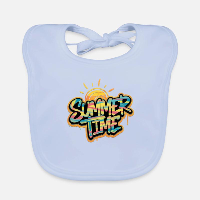 summer time - vacances d'été Bavoir bio Bébé
