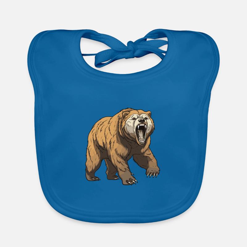 Bär Tier - Baby Bio-Lätzchen - Pfauenblau