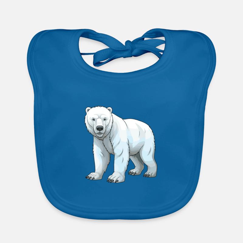 Eisbär Tier - Baby Bio-Lätzchen - Pfauenblau