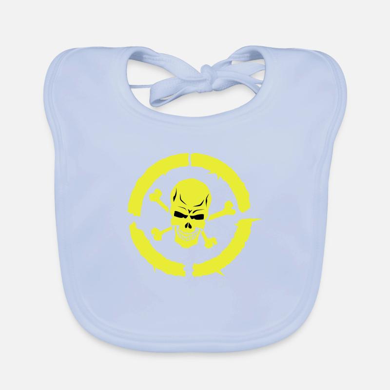 skull skull bone circle Organic Baby Bibs