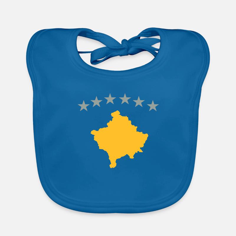 Kosovo Flag - Bavoir bio Bébé - bleu paon